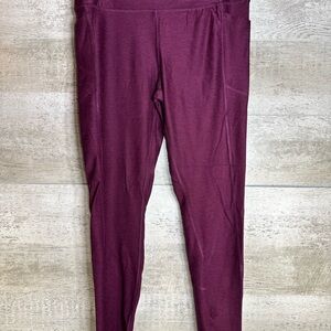 VSX Victoria’s Secret Sport High Rise Pocket Leggings Burgundy L (NWOT)
